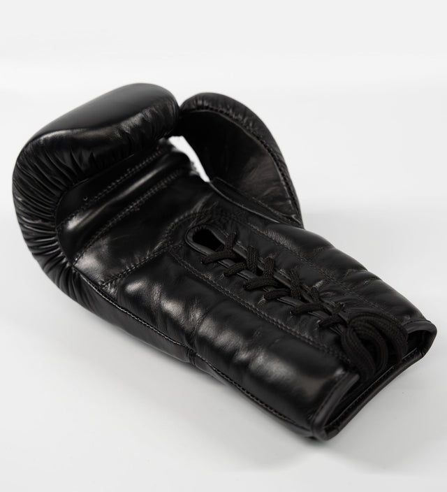 Gants de boxe Caged X Series à lacets – Noir/Noir