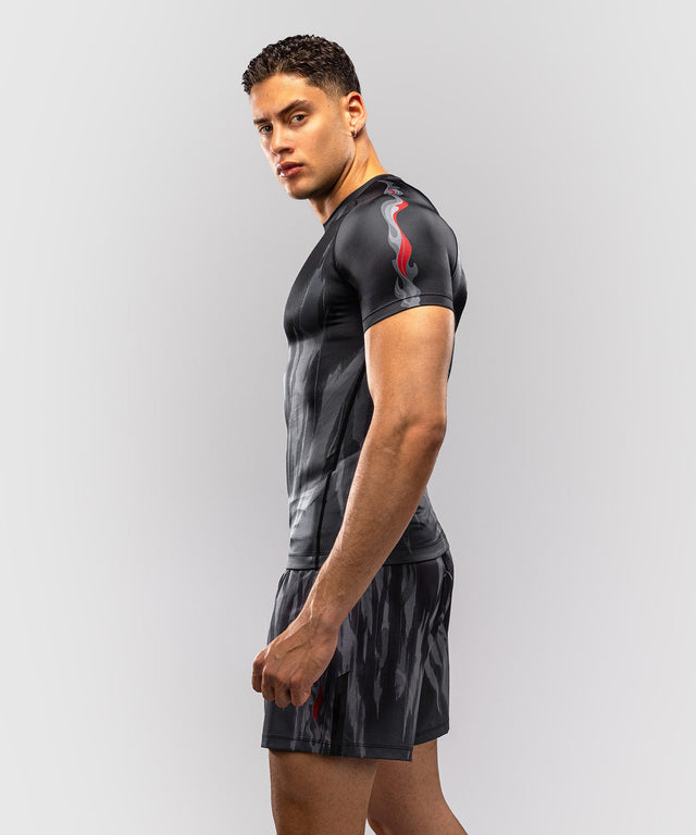 Venum Demon Rashguard Kurzarm – Schwarz/Grau