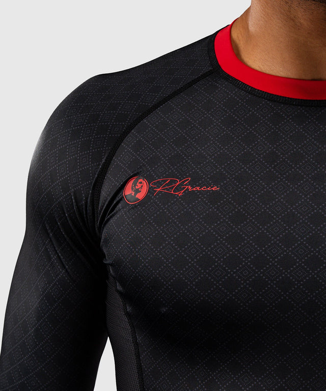 Rashguard Venum x Roger Gracie Manga Larga – Negro/Rojo