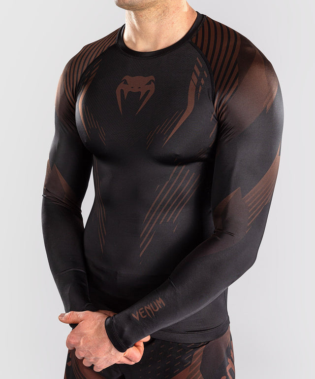 Venum Rashguard No-Gi 6.0 Lange Mouwen - Zwart/Bruin