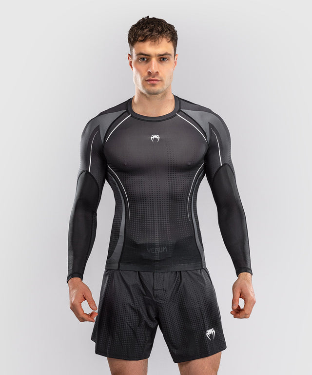 Venum Rashguard Stealth Lange Mouwen - Zwart/Wit