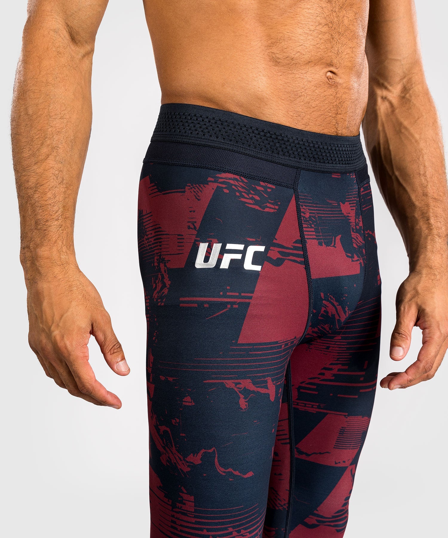 Venum UFC Kompressionshose Zenith – Marineblau/Bordeaux/Silber