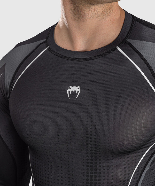 Venum Rashguard Stealth Lange Mouwen - Zwart/Wit