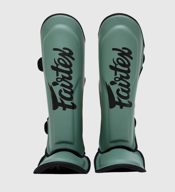 Fairtex Kickboks Scheenbeschermers FXB - Leger Groen/Zwart - Kickboks Scheenbeschermers