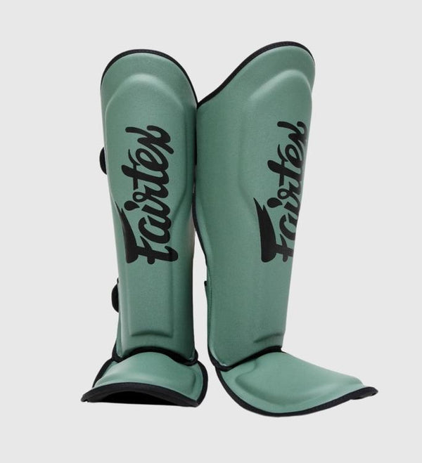 Espinilleras Fairtex FXB – Verde militar/Negro