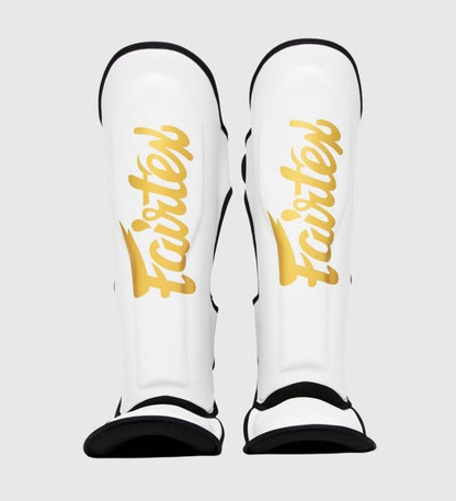 Fairtex Kickboks Scheenbeschermers FXB - Wit/Goud - Kickboks Scheenbeschermers