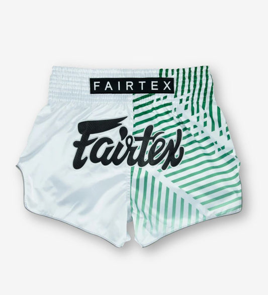 Fairtex Muay Thai Shorts Racer - Wit/Groen - Shorts