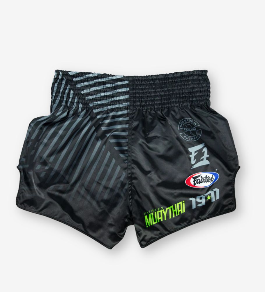 Fairtex Muay Thai Shorts Racer - Zwart/Groen - Shorts