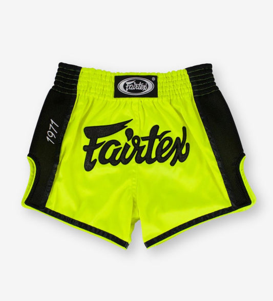 Fairtex Muay Thai Shorts Satoru - Lime Groen/Zwart - Shorts