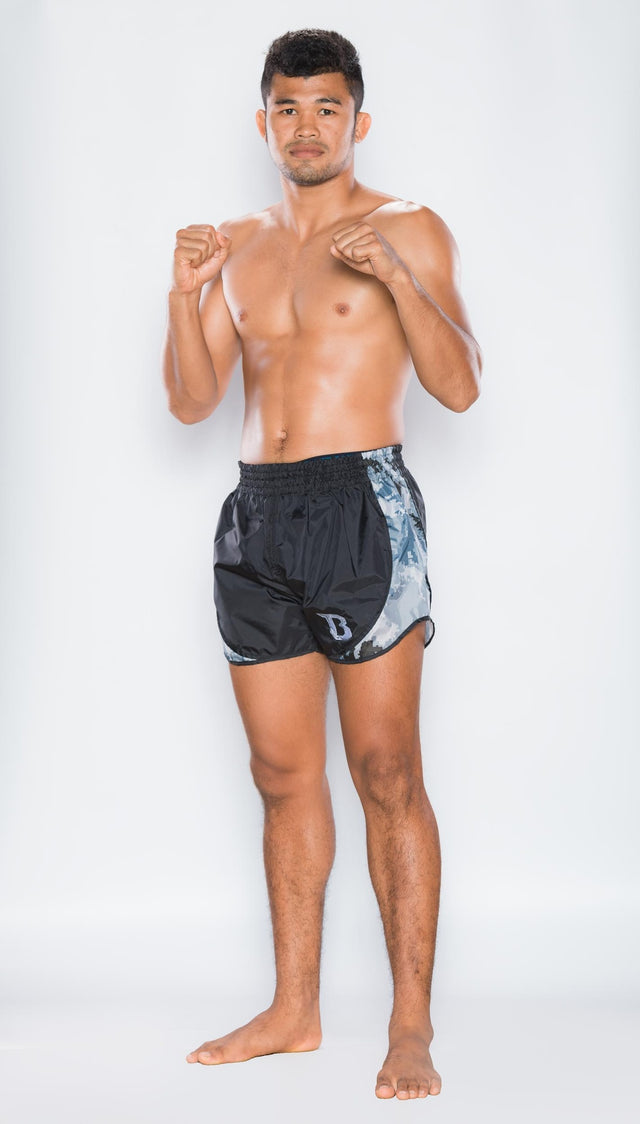 Shorts de Muay Thai Booster Retro Hybrid – Gris