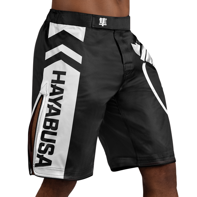 Hayabusa MMA-Shorts Icon Lang – Schwarz/Weiß
