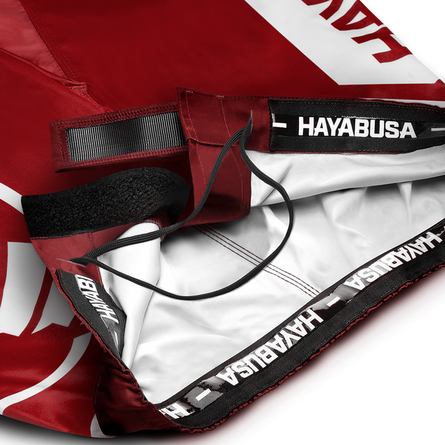 Pantalones de MMA Hayabusa Icon Lang – Rojo/Blanco