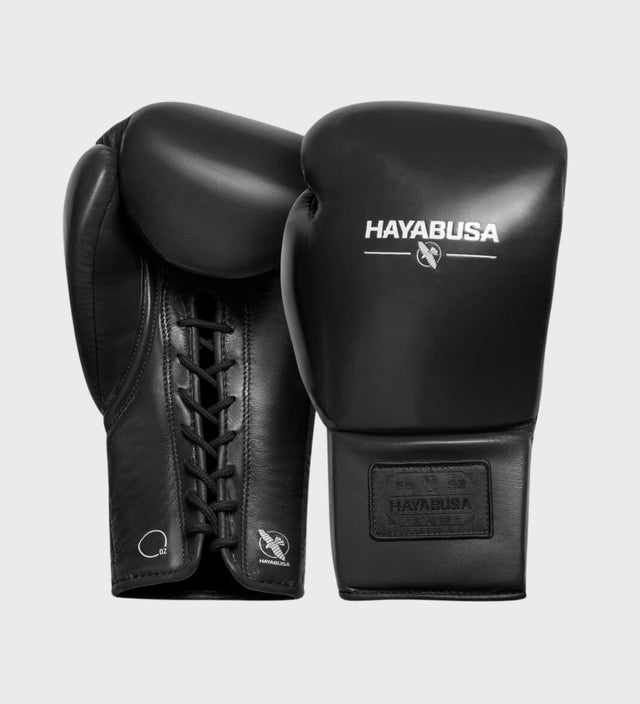 Hayabusa Boxhandschuhe Pro Boxing Schnürung – Schwarz – Boxhandschuhe