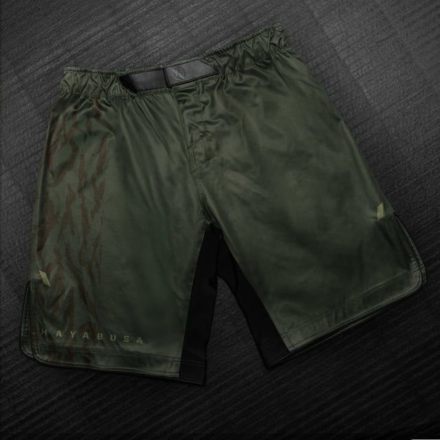Shorts de MMA Hayabusa Apex Long – Vert tactique