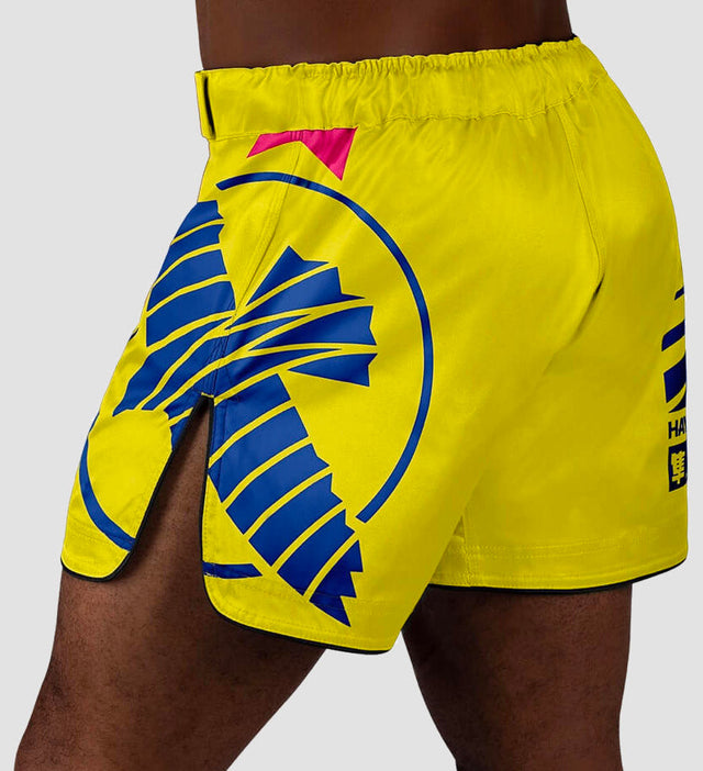 Shorts de MMA Hayabusa Icon – Jaune/Bleu/Rose
