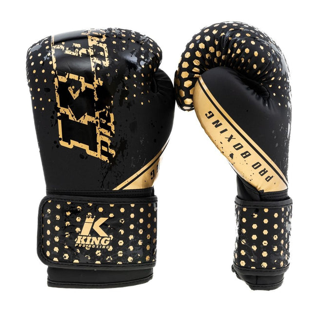 Guantes de boxeo King Pro Boxing Hexagon Niños – Negro/Oro
