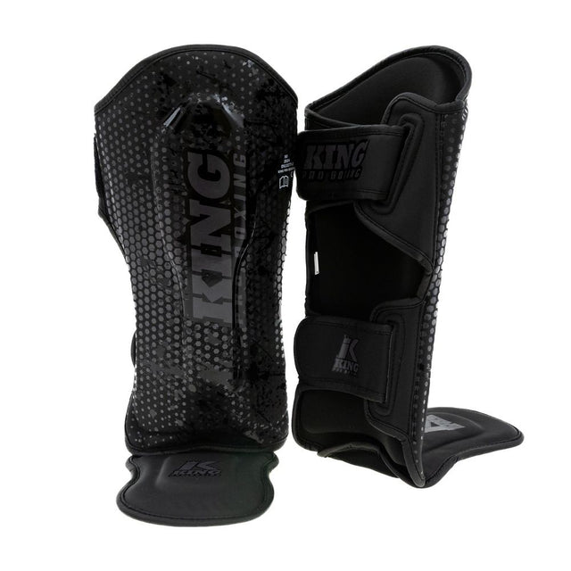 Paratibie da kickboxing King Pro Boxing Hexagon Bambini – Nero/Nero