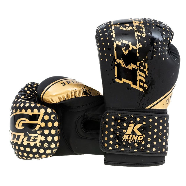 Guantes de boxeo King Pro Boxing Hexagon Niños – Negro/Oro
