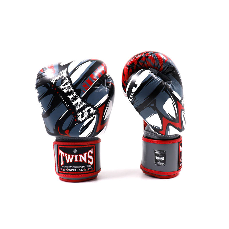 Twins Boxing Gloves FBGVL3-55 - Gray/Red/White