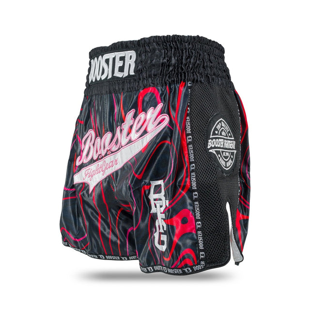 Shorts de kickboxing Booster Aurora – Noir/Rouge