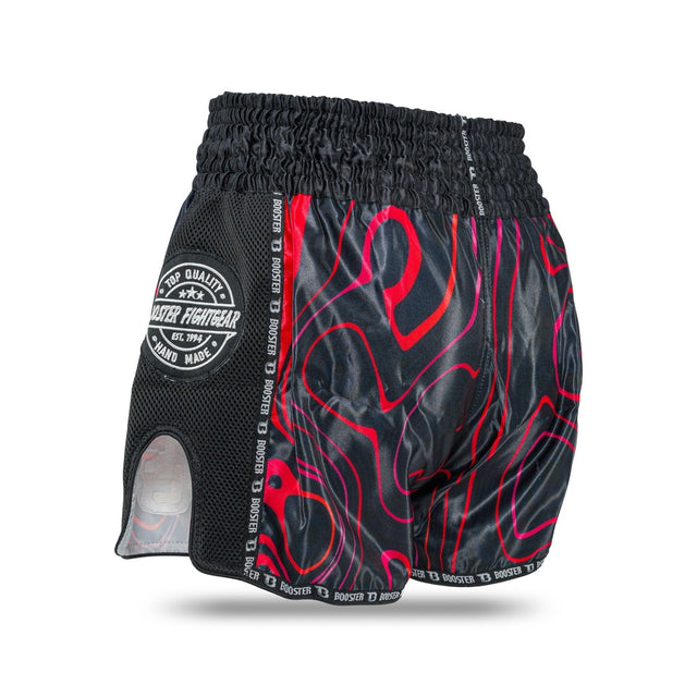 Shorts de kickboxing Booster Aurora – Noir/Rouge