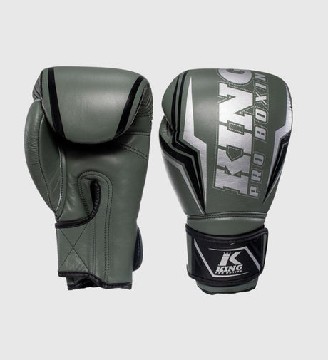 King (Kick)Bokshandschoenen Thor - Kaki Groen/Zwart/Zilver - (Kick)Bokshandschoenen
