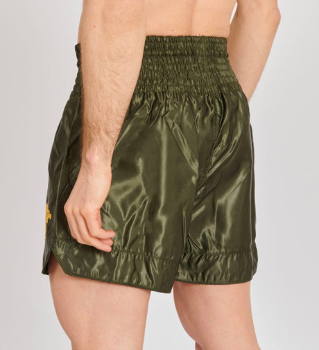 Pantaloncini Kickboxing Leone Basic – Kaki Verde/Oro