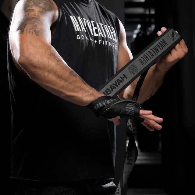 Hayabusa x Mayweather Deluxe Hand wraps - Black/Gray