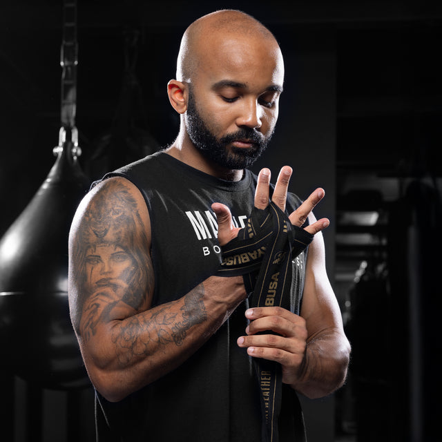 Bandes de boxe Hayabusa x Mayweather Stretch – Noir/Or