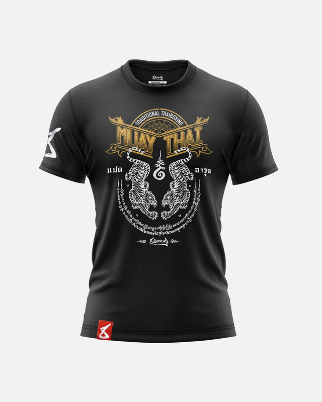 8 WEAPONS T-Shirt Sak Yant Tigers – Schwarz
