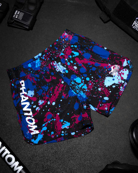 Phantom Athletics MMA-Shorts Fusion Splatter – Blau