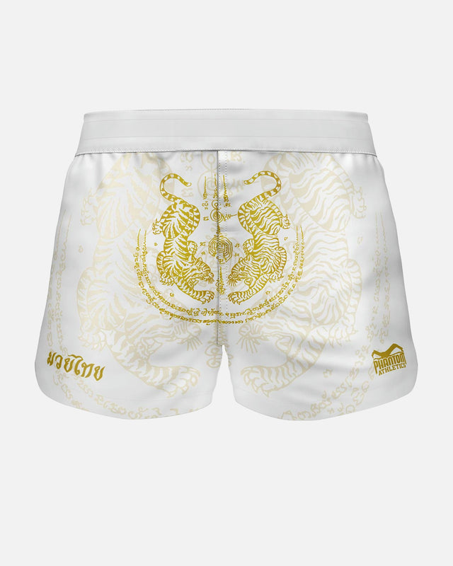 Shorts de Muay Thai Phantom Athletics Fusion – Blanc/Or