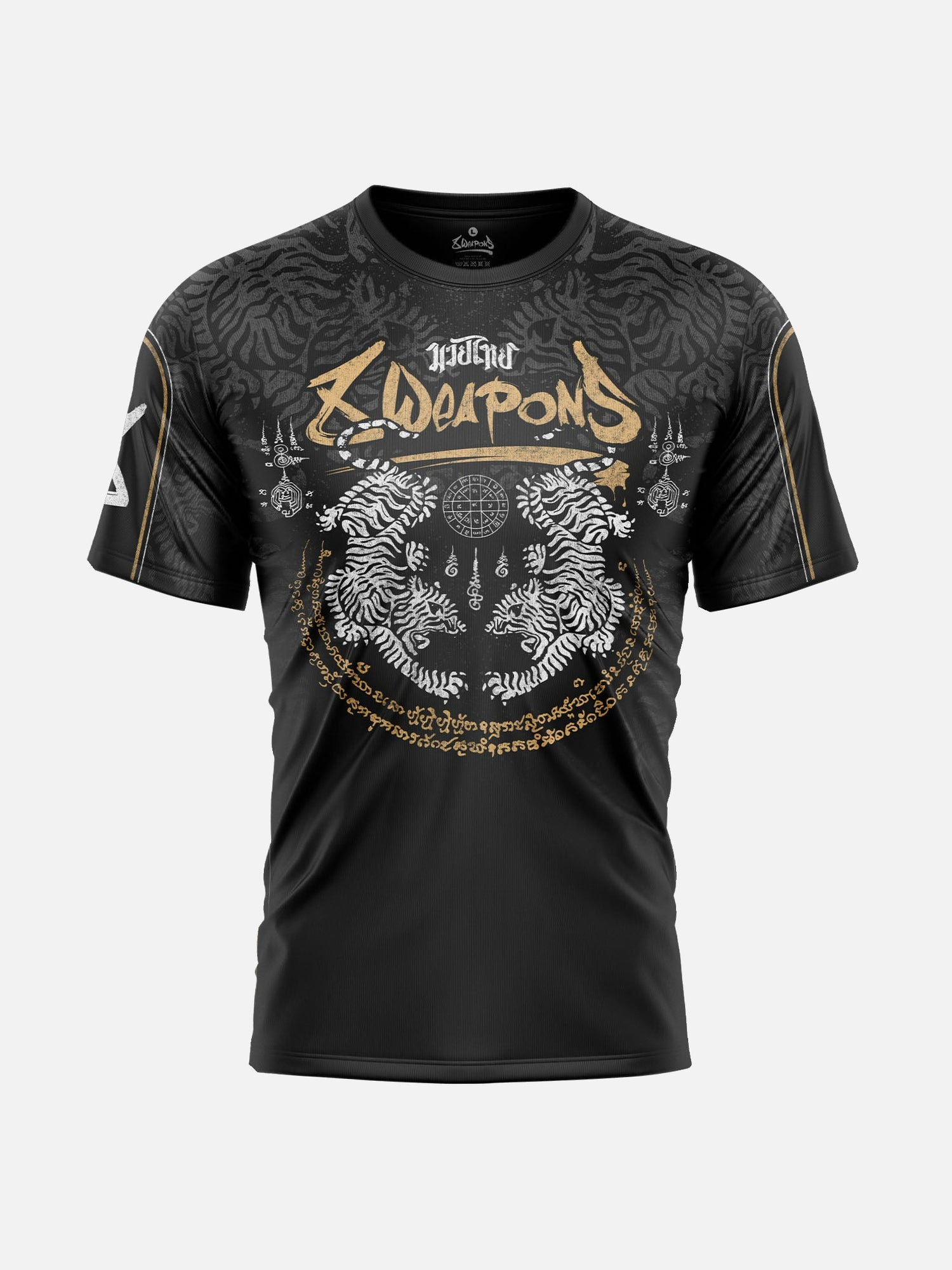 8 WEAPONS T-Shirt Functioneel Tiger Yant - Zwart/Geel