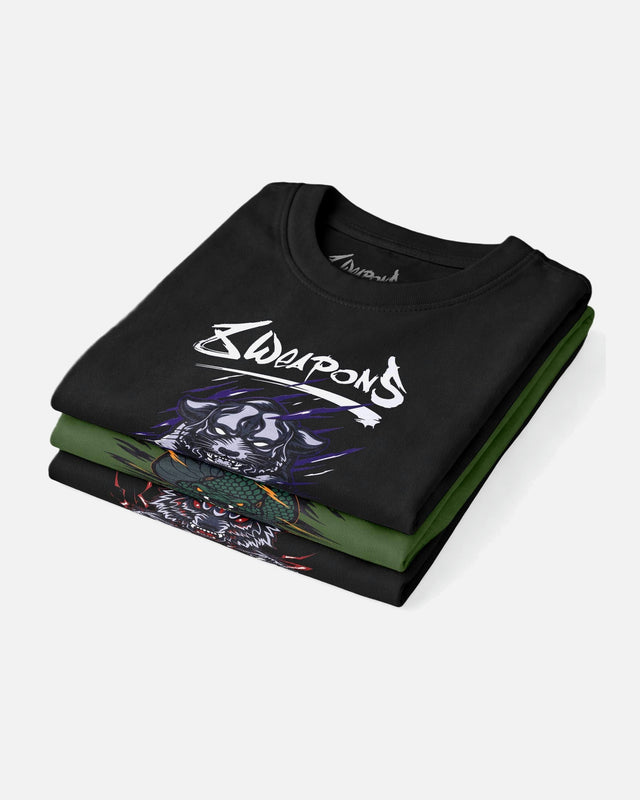 T-shirt 8 WEAPONS Beastial Panther – Nero/Viola