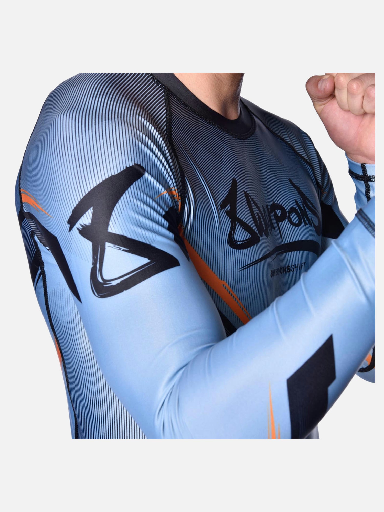8 WEAPONS Rashguard Shift – Eisgrau/Orange