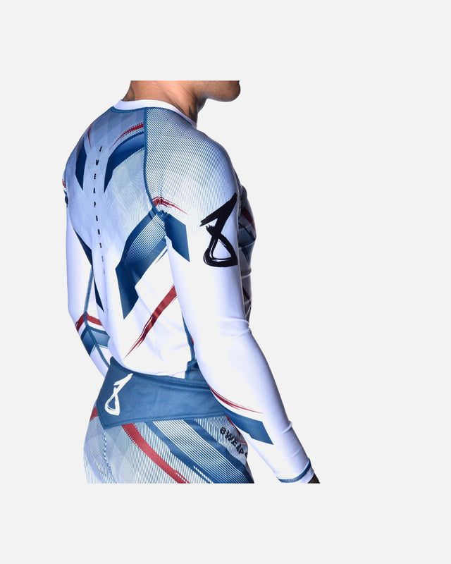 8 WEAPONS Rashguard Shift – White/Navy/Red