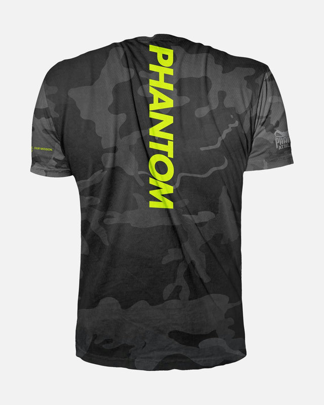 T-shirt d'entraînement Phantom Athletics EVO – Noir Camo/Néon
