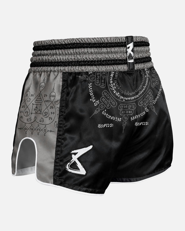 Pantalones de Muay Thai 8 WEAPONS 8 Ways Yant 2.0 – Negro