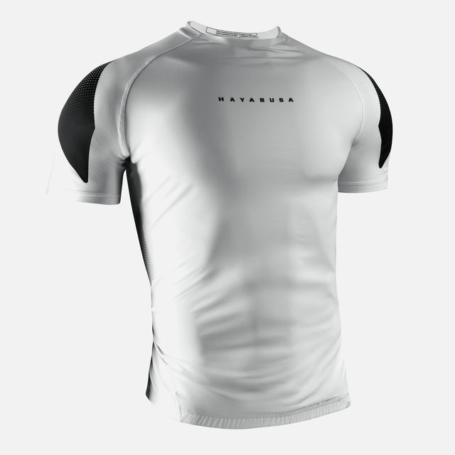Rashguard Hayabusa Pro Ranked Manga Corta – Blanco