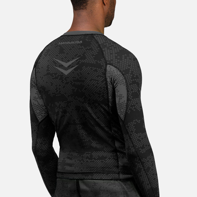 Rashguard Hayabusa Ranked Manga Larga – Negro