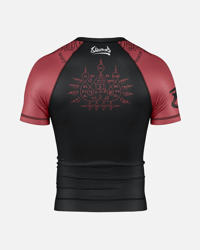 8 WEAPONS Rashguard 8 Ways Yant 2.0 - Zwart/Bordeaux