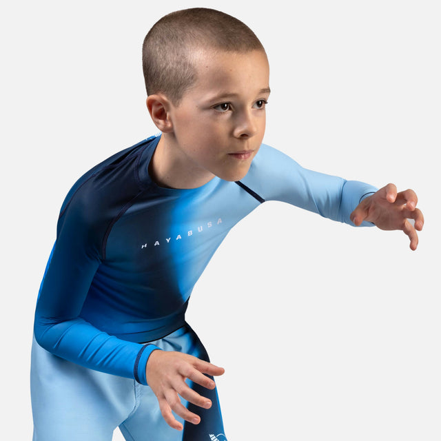 Hayabusa Rashguard Apex Nova Lange Ärmel Kinder – Blau