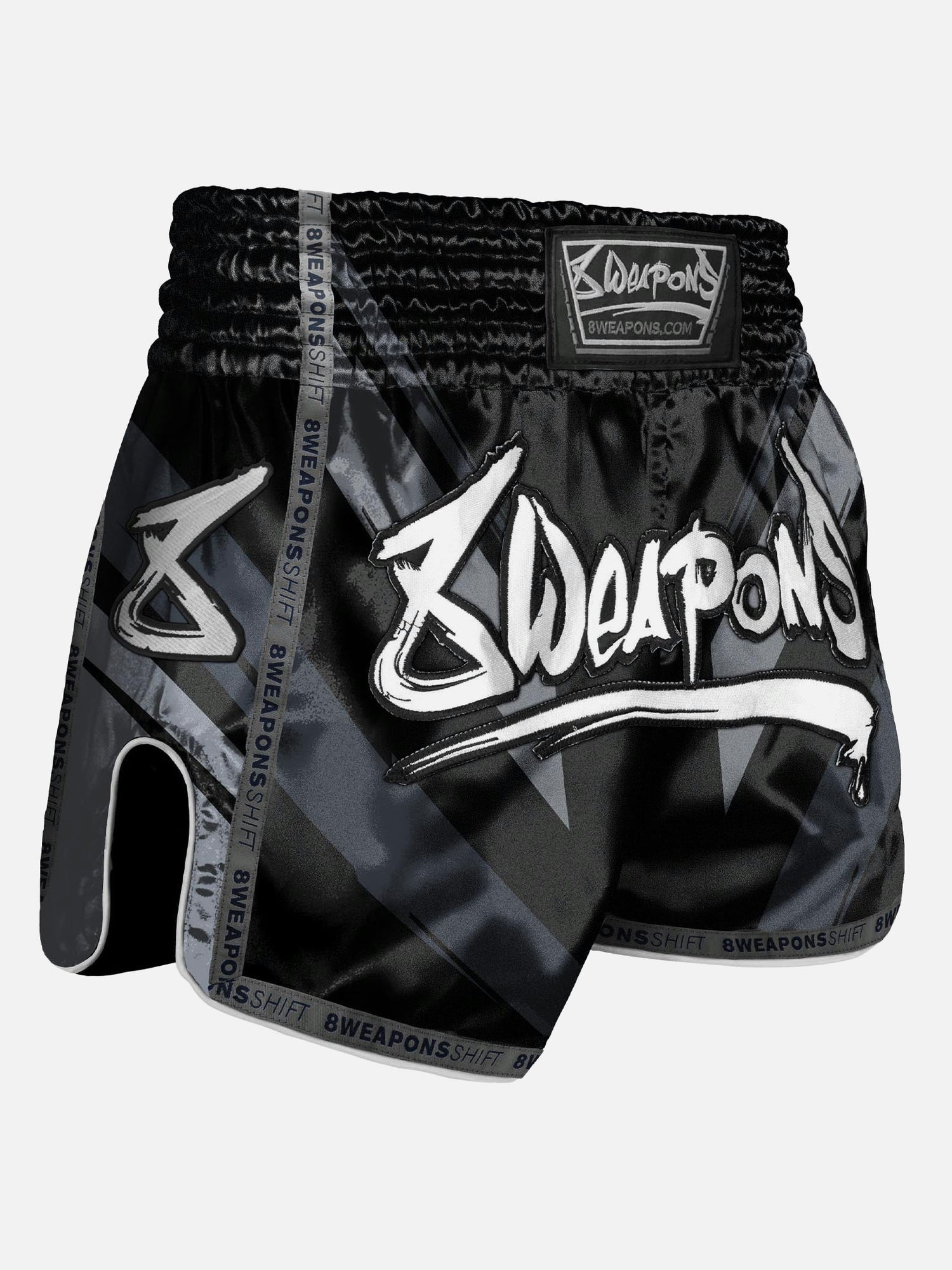 8 WEAPONS Muay Thai Shorts Shift - Zwart Mat