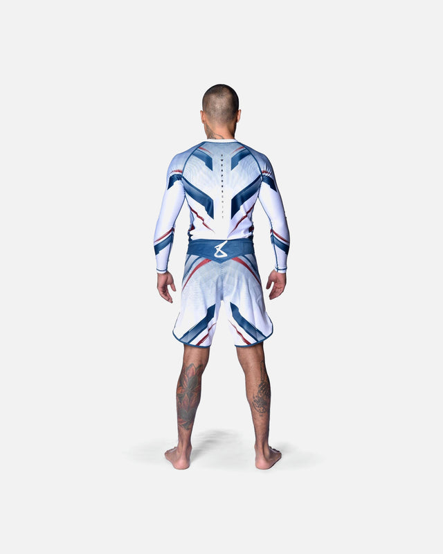 8 WEAPONS MMA Shorts Shift – White/Navy/Red