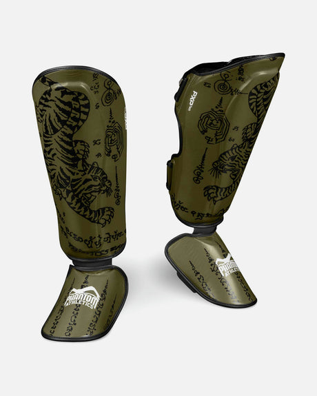 Phantom Athletics Skinnebensbeskyttere Muay Thai – Armégrøn