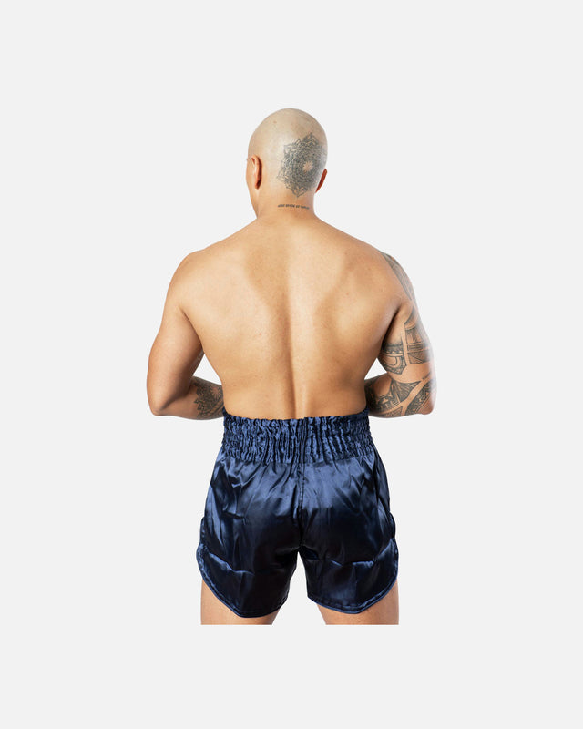 8 WEAPONS Muay Thai Shorts Strike - Donkerblauw/Wit