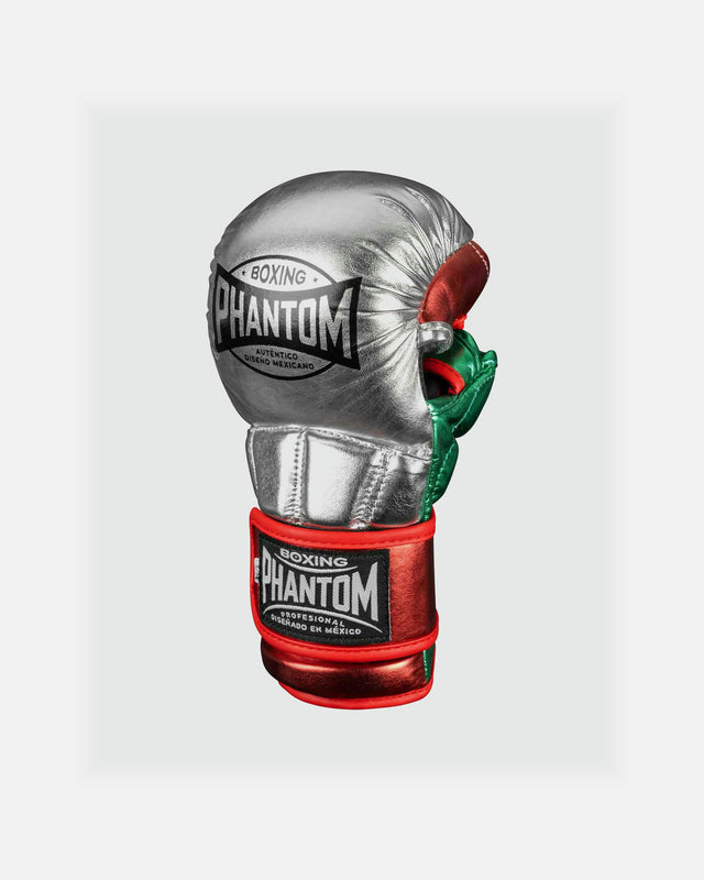 Gants de MMA Phantom Athletics Mexico – Argent/Vert/Rouge