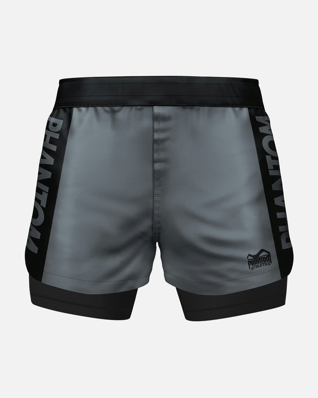 Phantom Athletics Kompressionsshorts Fusion 2in1 Apex – Schwarz/Grau