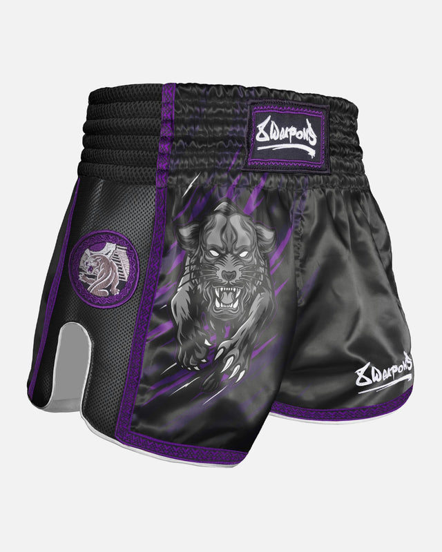 Pantaloncini Muay Thai 8 WEAPONS Beastial Panther – Nero/Viola