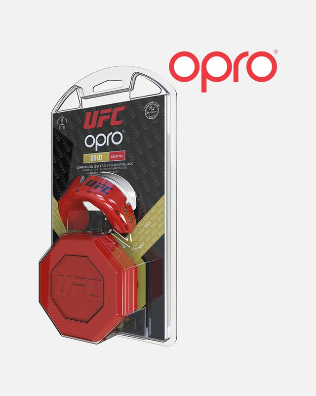 OPRO Mundschutz Gold – Rot Metallic/Silber